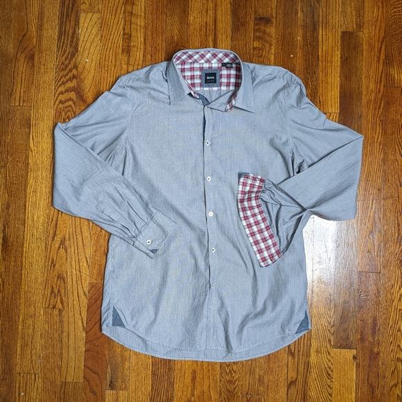 Hugo Boss Other - Boss by Hugo Boss Men's Gray Button Down Shirt Size Large